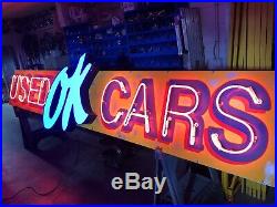 Neon ok used car sign Vintage Look Large Garage Outdoor Lights Reproduction