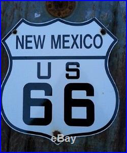 New Mexico US Route 66 porcelain sign highway motor car oil gas vintage gasoline