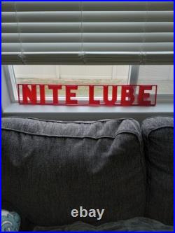 Nitelube Orig Vintage Ad Sign Gas Station Lube Auto Repair Shop 32 X 5