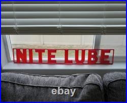 Nitelube Orig Vintage Ad Sign Gas Station Lube Auto Repair Shop 32 X 5