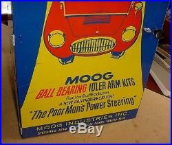 OLD CAR COMICAL GRAPHICS 1960s Vintage MOOG POWER STEERING Metal Display Sign