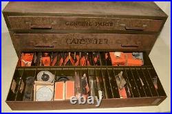 OLD Vtg CARTER Carburetor CAR PART BIN Storage Cabinet GM Rochester OEM LOT