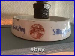 ORIGINAL 1940 SILLIMANITE MAKES CHAMPION THE BETTER SPARK PLUG ASH Tray VINTAGE