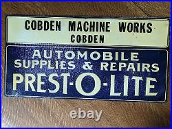 ORIGINAL Prest-O-Lite Automobile Gas & Oil Supplies & Repairs Metal 23 Vintage