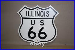 Original Vintage Illinois Us Route 66 Metal Sign Farm Seed Car 66 Hwy