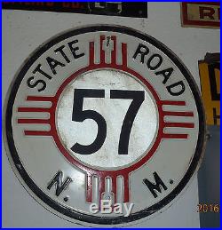 Original Vintage New Mexico Highway 57 Roadsign Perfect For Classic Chevy Owner