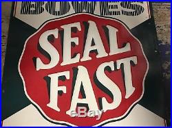 ORIGINAL VinTagE BOWES SEAL FAST AUTO PRODUCTS Tin Tacker Sign Gas Oil Tire Car