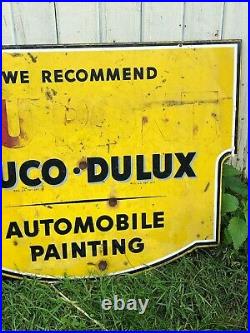 ORIGINAL Vintage DU PONT DUCO DULUX AUTOMOBILE PAINTING Sign Gas Oil OLD Car