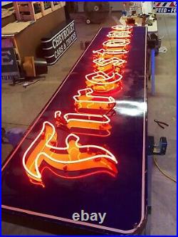 ORIGINAL Vintage NEON FIRESTONE Tire Sign PORCELAIN Car Truck OLD Gas Oil OLD