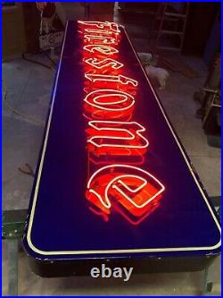 ORIGINAL Vintage NEON FIRESTONE Tire Sign PORCELAIN Car Truck OLD Gas Oil OLD