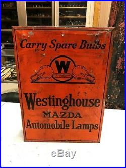 ORIGINAL Vintage WESTINGHOUSE MAZDA AUTOMOBILE LAMP BULB CABINET Car Truck Light