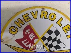 Old Vintage'61 Chevrolet Porcelain Enamel Sign Chevy General Motors Corvette