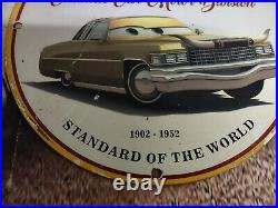 Old Vintage Cadillac Automotive Heavy Metal Porcelain Car Dealership Sign
