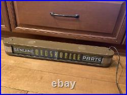 Oldsmobile Genuine Parts Lighted Sign Dealership Vintage Signs
