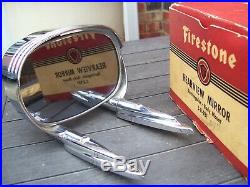 Original 1950' s Vintage nos Firestone yankee Sport Fender Mirror Rat Hot rod