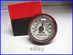 Original 1950' s Vintage nos mint Tel-tru dash Thermometer gauge old Rat Hot rod