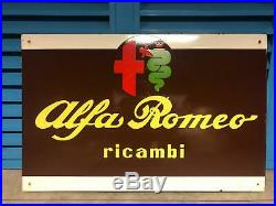Original ALFA ROMEO Enamel Sign Porcelain Service Vintage 1950s Dealership parts