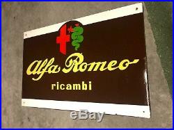 Original ALFA ROMEO Enamel Sign Porcelain Service Vintage 1950s Dealership parts