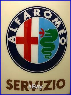 Original ALFA ROMEO Lighted Sign Neon Service Vintage 1970s Dealership NOS MINT