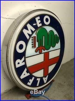 Original ALFA ROMEO Lighted Sign Neon Service Vintage 1980s Dealership Logo