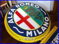 Original ALFA ROMEO MILANO Neon Lighted Sign Service Dealership 1950 NOS Vintage