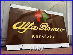 Original ALFA ROMEO Porcelain Sign Service Vintage 1950's Dealership Enamel RARE