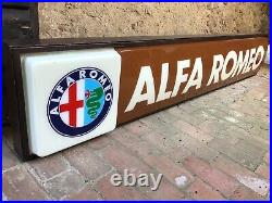 Original ALFA ROMEO Sign Service NOS Vintage 1970's Dealership HUGE Neon Lighted