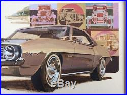 Original Advertising Art Camaro Z 28 1969 Automobile Car Chevrolet Vintage