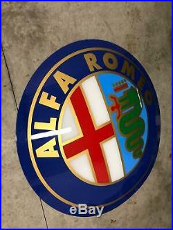 Original Alfa Romeo Sign Neon Service Vintage 1980s NOS Cars Dealership Large XL