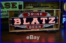 Original Blatz Beer Neon Porcelain Sign Vintage Bar Advertising 8ft! NICE SHAPE