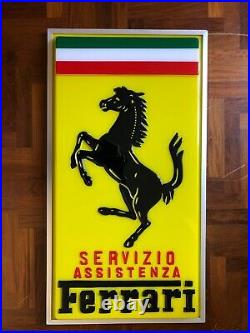 Original FERRARI Sign Service Vintage 1960's Dealership Servizio Assistenza NOS