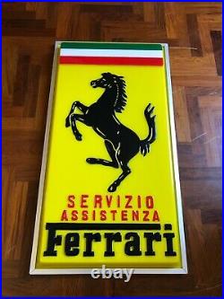 Original FERRARI Sign Service Vintage 1960's Dealership Servizio Assistenza NOS