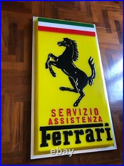 Original FERRARI Sign Service Vintage 1960's Dealership Servizio Assistenza NOS