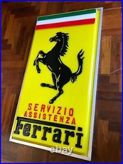 Original FERRARI Sign Service Vintage 1960's Dealership Servizio Assistenza NOS