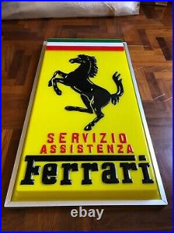 Original FERRARI Sign Service Vintage 1960's Dealership Servizio Assistenza NOS