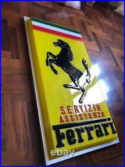 Original FERRARI Sign Service Vintage 1960's Dealership Servizio Assistenza NOS