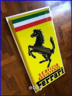 Original FERRARI Sign Service Vintage 1960's Dealership Servizio Assistenza NOS