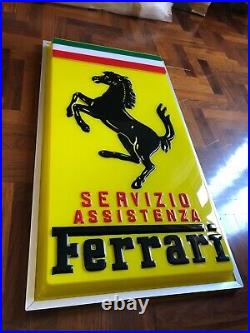 Original FERRARI Sign Service Vintage 1960's Dealership Servizio Assistenza NOS