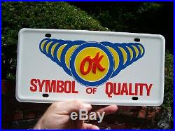 Original GM CHEVROLET nos automobile OK USED CARS promo vintage license plate