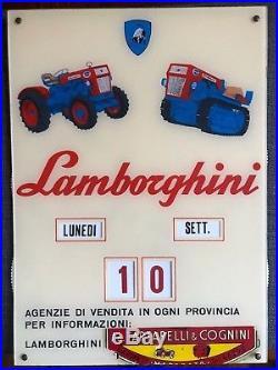 Original LAMBORGHINI Calendar Sign 1960s Vintage ULTRA RARE NOS Miura Countach