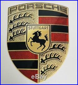 Original PORSCHE Enamel Sign Porcelain Service Shield Advertising Vintage 2010