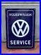 Original-VOLKSWAGEN-Service-Porcelain-VW-Sign-Vintage-1960s-Dealer-Enamel-MINT-01-sc
