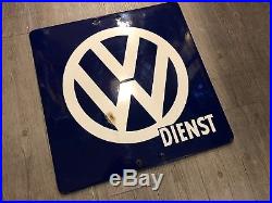 Original VW Enamel Sign Dienst Porcelain Service Dealership Vintage VOLKSWAGEN