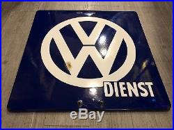 Original VW Enamel Sign Dienst Porcelain Service Dealership Vintage VOLKSWAGEN