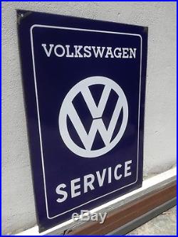 Original VW Enamel Sign Porcelain Service Vintage VOLKSWAGEN 1960s Old NOS