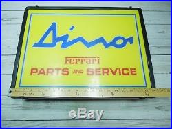 Original Vintage 1970 Dino Ferrari Electrified Dealership Parts And Service Sign
