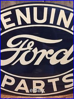 Original Vintage 40's FORD Genuine Parts Auto Dealer 2 Sided Metal Sign 24x16