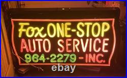 Original Vintage Auto Repair Shop Lighted Sign