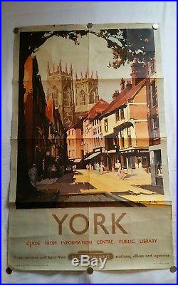 Original Vintage British Rail 1952 York Advertising Poster By Claude Buckle