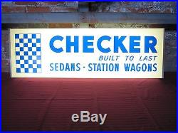 Original Vintage Checker Dealer Showroom Lighted Sign 1966